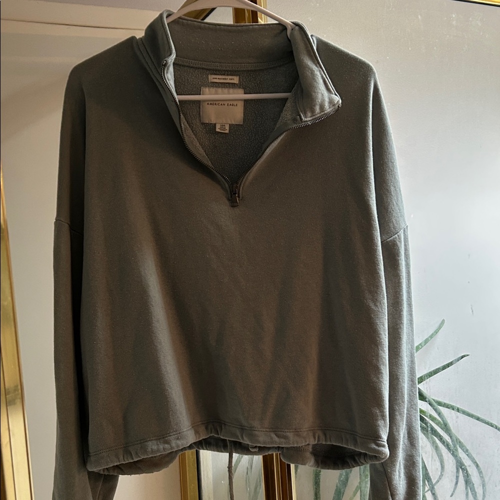 American Eagle Outfitters Men's Zip-Up Sweater in Gray